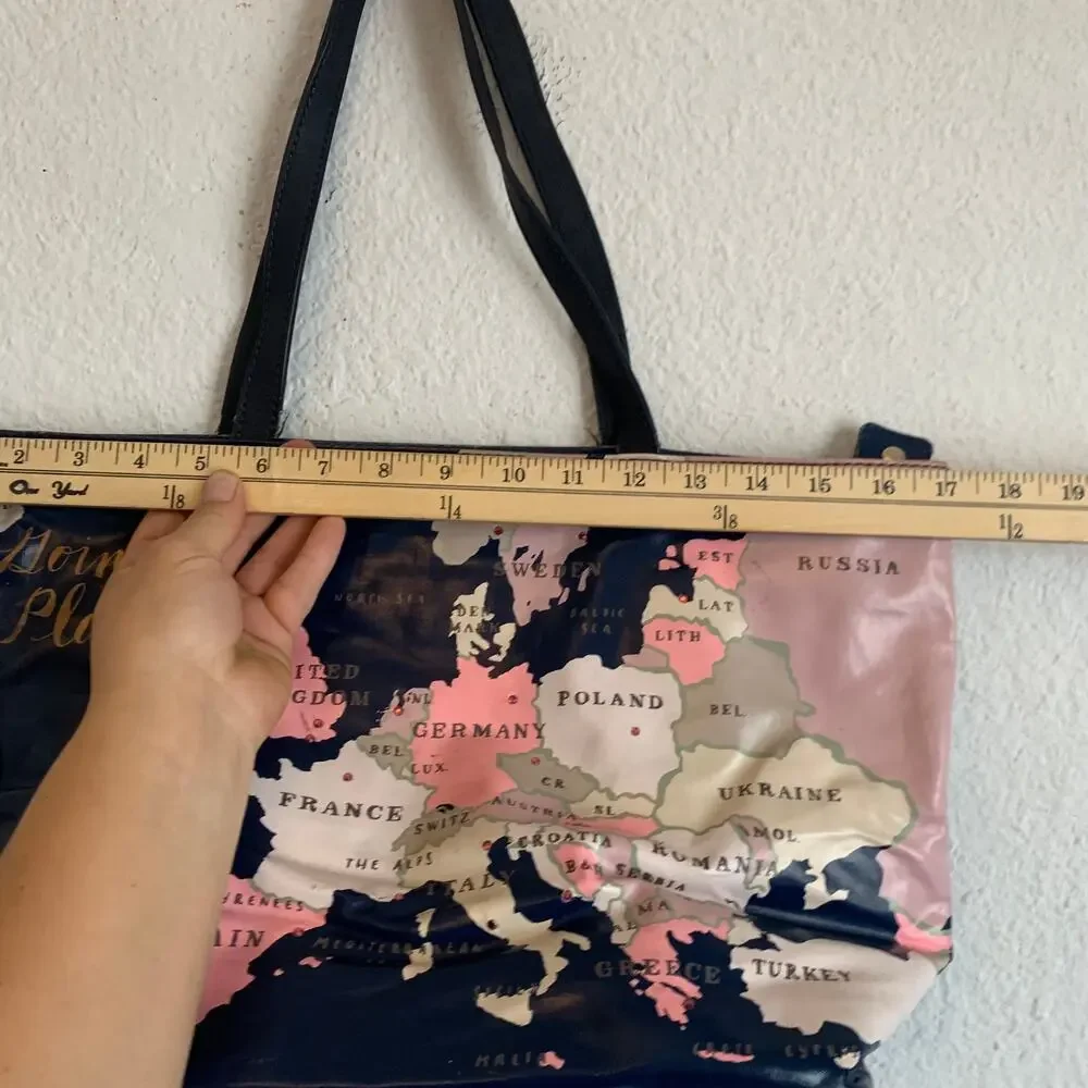 Kate Spade Going Places Europe Map Francis Tote Bag World Map Leather Trim